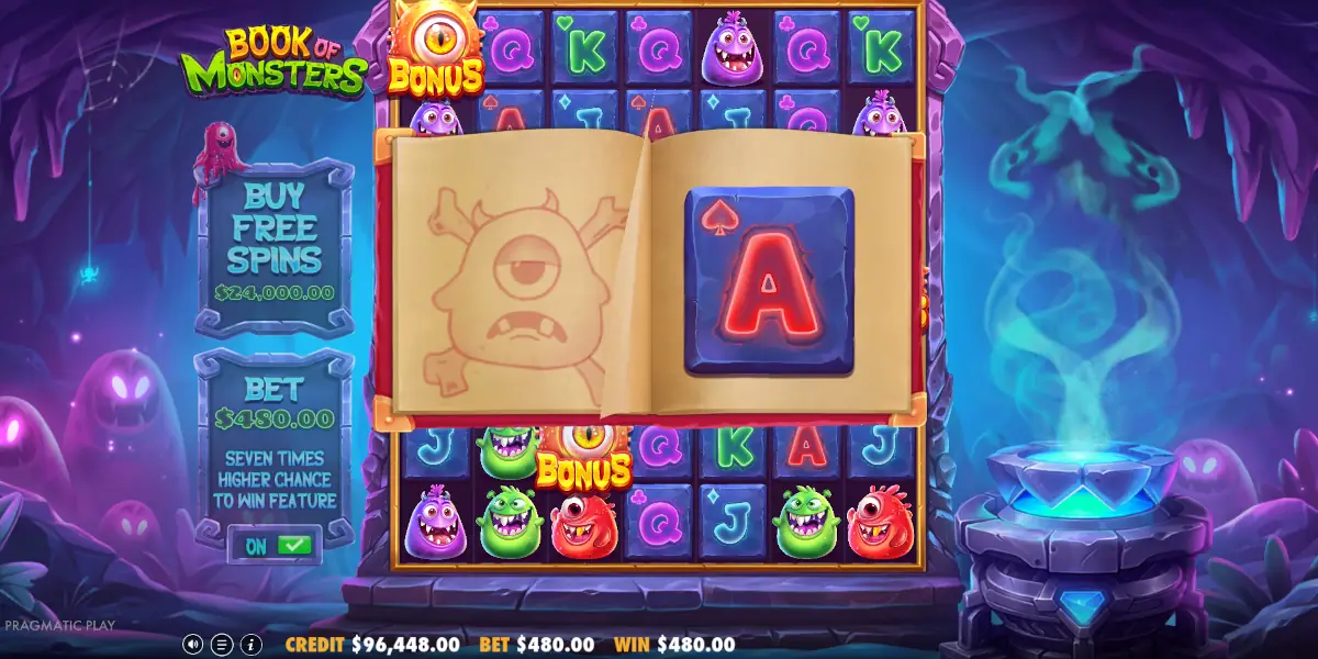 Grade do jogo Book of Monsters Grade 7x7 Book of Monsters